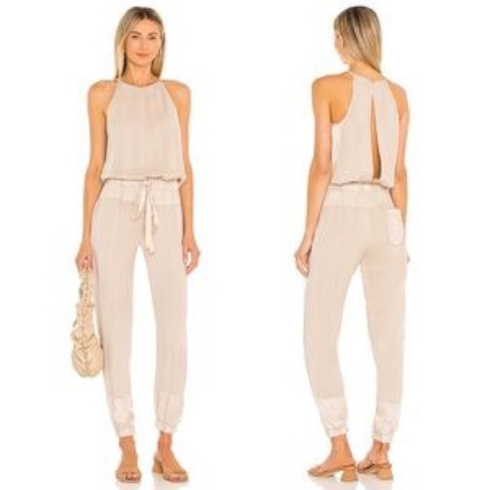 Diego Jumpsuit in Shell - Young, Fabulous & Broke Terrycloth jumpsuit